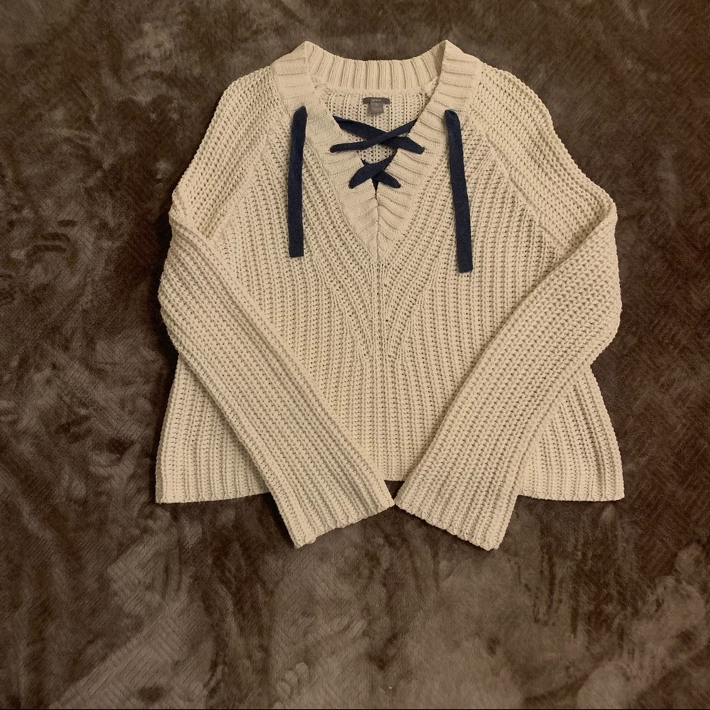 Aerie Lace Up Sweater